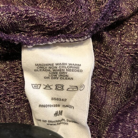 H&M Purple Sheer Shimmer Cap Sleeve Top Size XS - Picture 7 of 7